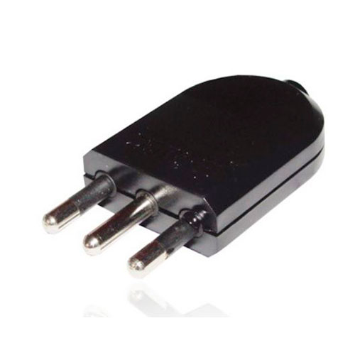 ENCHUFE MACHO CONVERTIBLE 2P+T 10A - 250V NEGRO