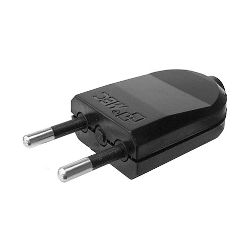 ENCHUFE MACHO PLANO 2P+T 16A - 250V NEGRO