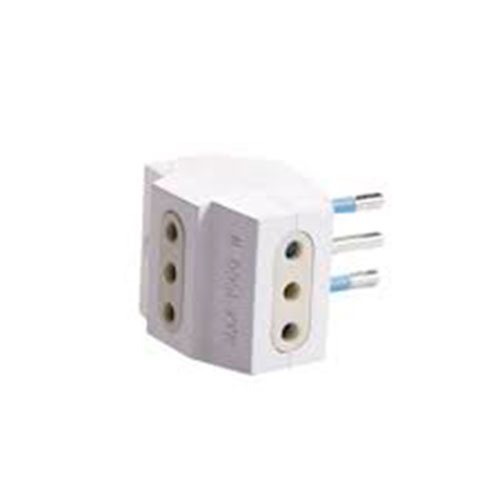 ADAPTADOR TRIPLE 2P+T 10A - 250V 1500W BLANCO