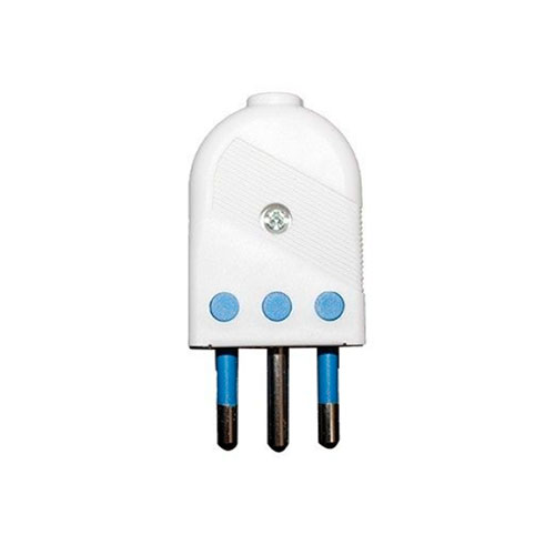 ENCHUFE MACHO 2P+T 10A 250V BLANCO STANFORD