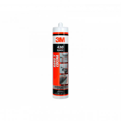 SILICONA ACETICA C/FUNGICIDA 3M BLANCO 430