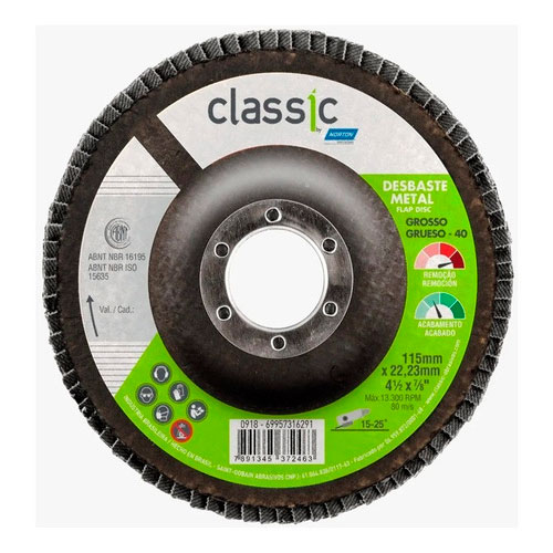 DISCO FLAP DISC CLASSIC NORTON 115X22 GR.120 UN