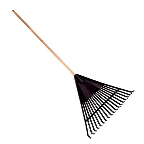 BARRE HOJAS PLASTICO 18D C/ MANGO MADERA TRAMONTIN