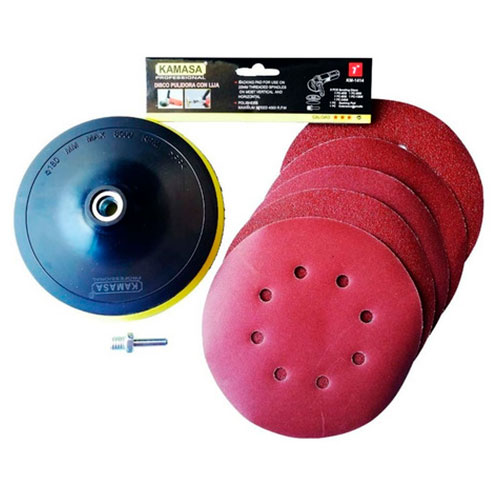 DISCO PULIDORA C/LIJA ESMERIL SET 7 (DPA180)