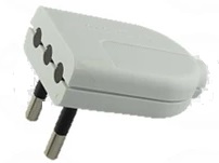 mach.jpg ENCHUFE MACHO CONVERTIBLE 2P 10A - 250V BLANCO - Imagen 1